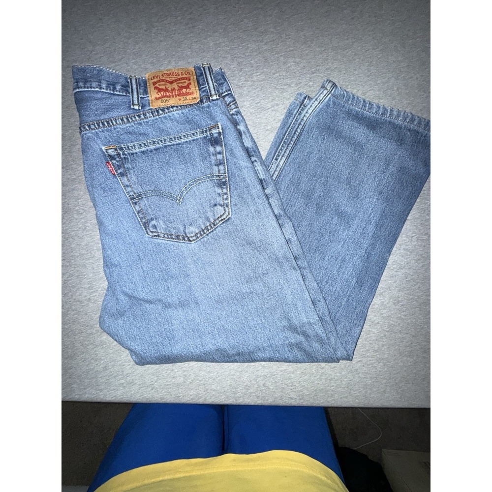 Levi 505 Mens Jeans 38x30* Regular Fit Straight Leg Workwear Inseam Measures 27"
